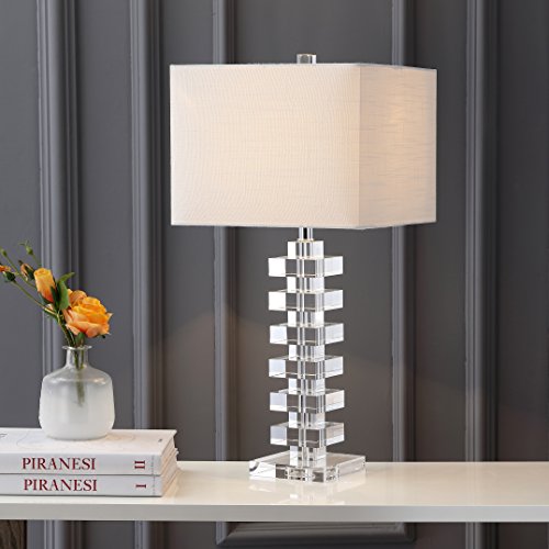 June 28" Geometric Stacked Crystal Table Lamp