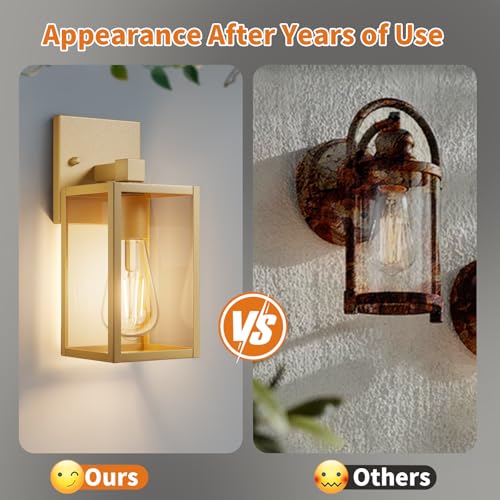 Outdoor Light Fixtures Wall Mount (Gold / 10.24'')