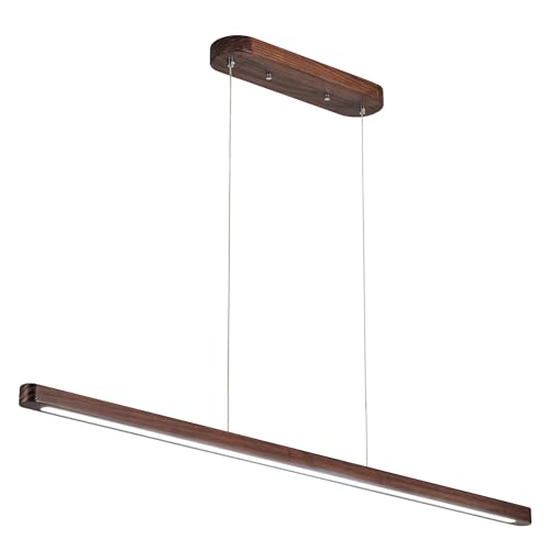 Wood Linear Pendant Light Dimmable Dining Pendant Light