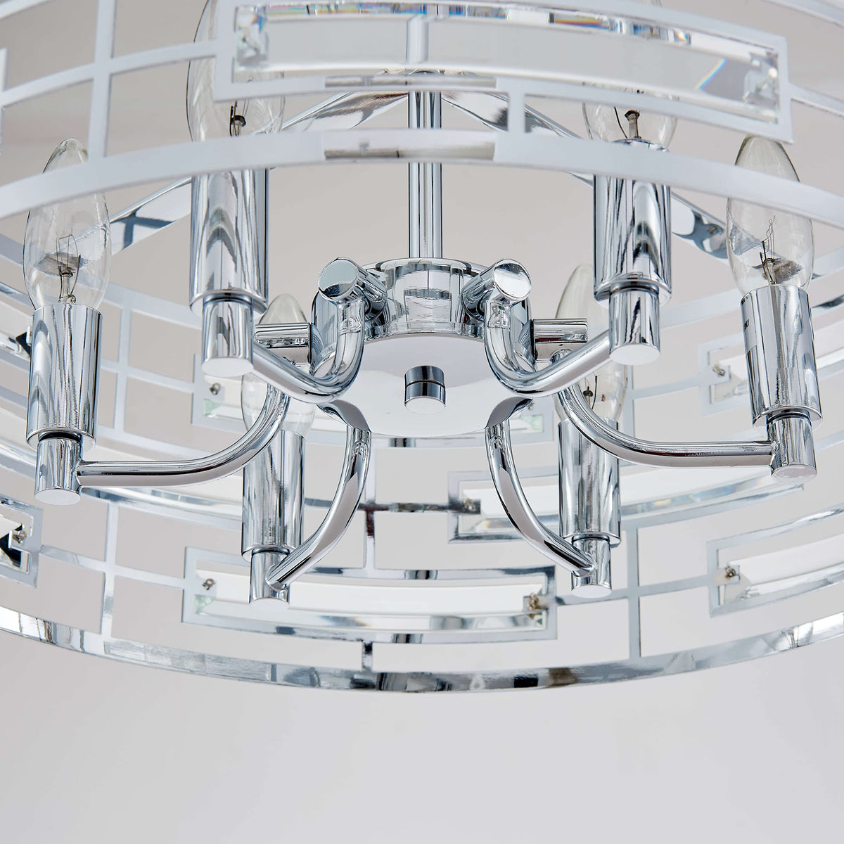 Saint Mossi Modern K9 Crystal Chandeliers (Chrome 6-Lights H24 D18)