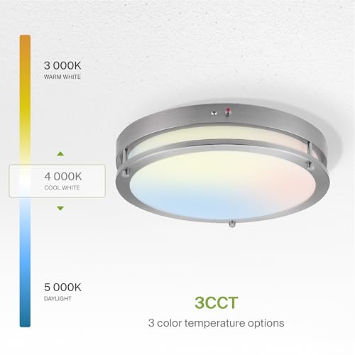 LED 16" Round Flush Mount Lighting (Brushed Nickel)
