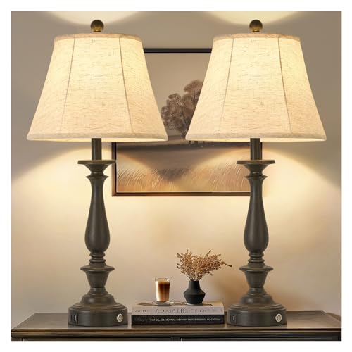 28.5'' Farmhouse Table Lamp Set of 2 (Antique Rust / 28.5'')