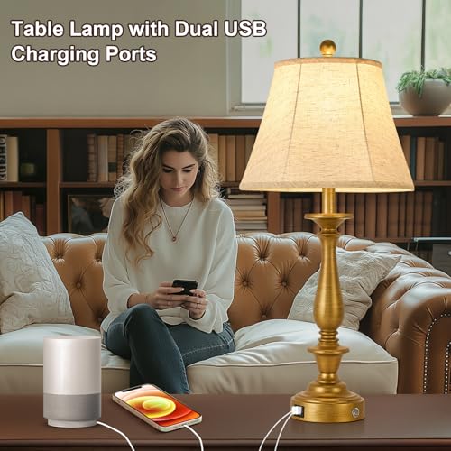 28.5'' Farmhouse Table Lamp Set of 2 (Antique Gold / 28.5'')