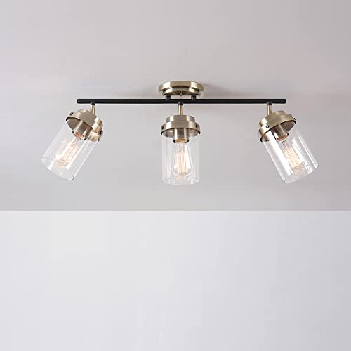 59673 3 Light Track Lighting (Antique Brass, Black)