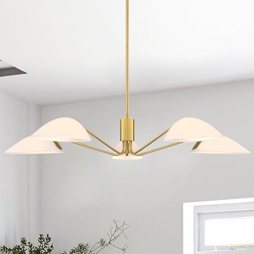 Modern Glass Chandeliers (Gold-5LT-Pendant)
