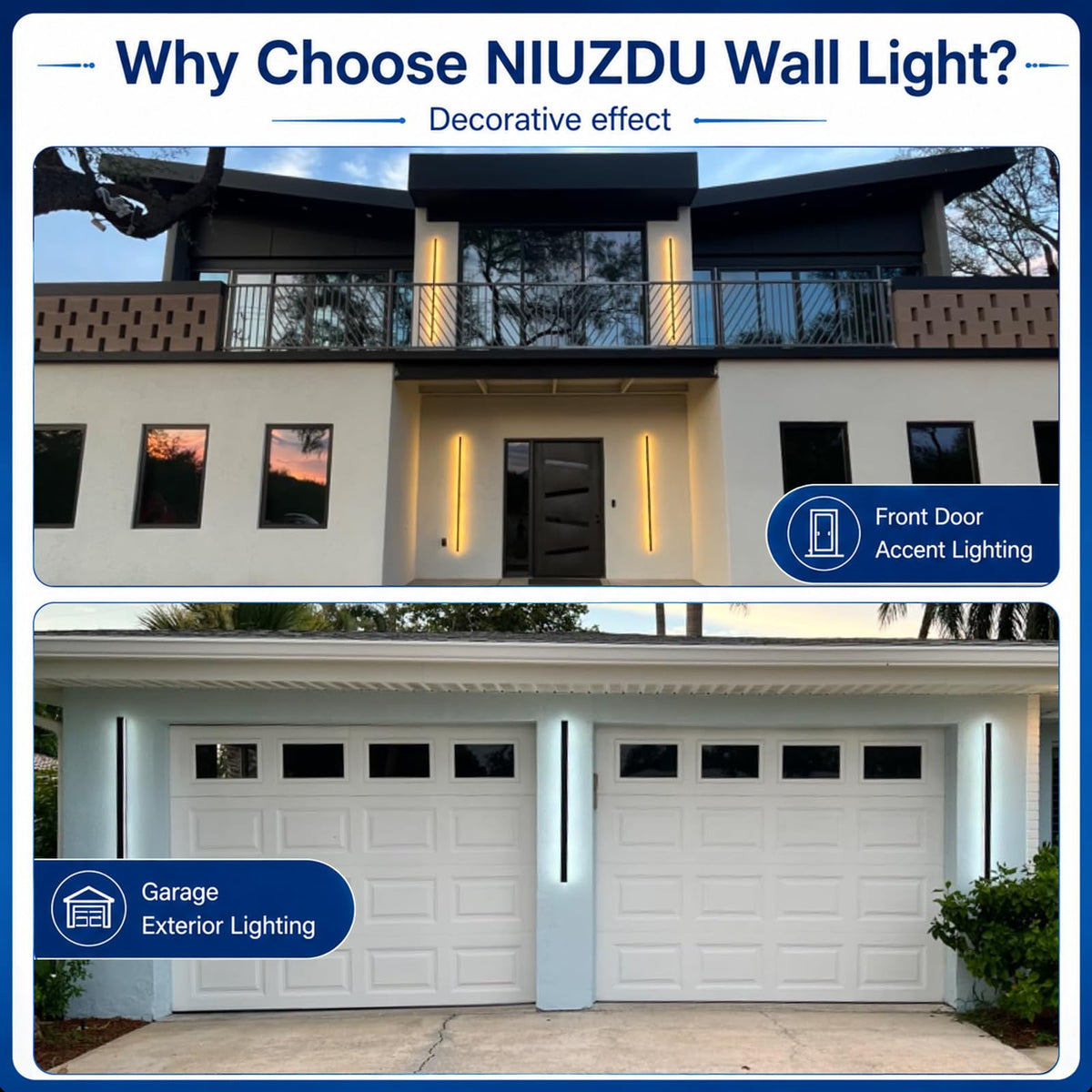 Modern Outdoor Wall Lights (Dimmable / 2pack-70.8Inch*2inch)