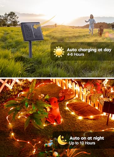 Halloween Solar Rope Lights (Orange / 100 LED)