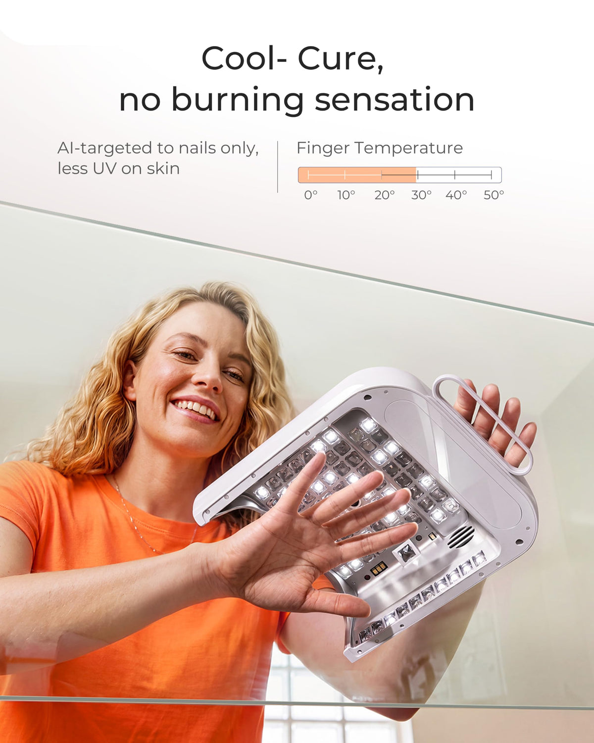 AI UV LED Nail Lamp for Gel Nails (Pearl White)