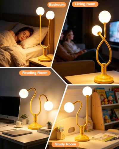 Yellow Globe Table Lamp Magic DIY Arms G9 Bulbs Included Dimmable (14-Yellow-Globe-2U-Magic DIY Arms)