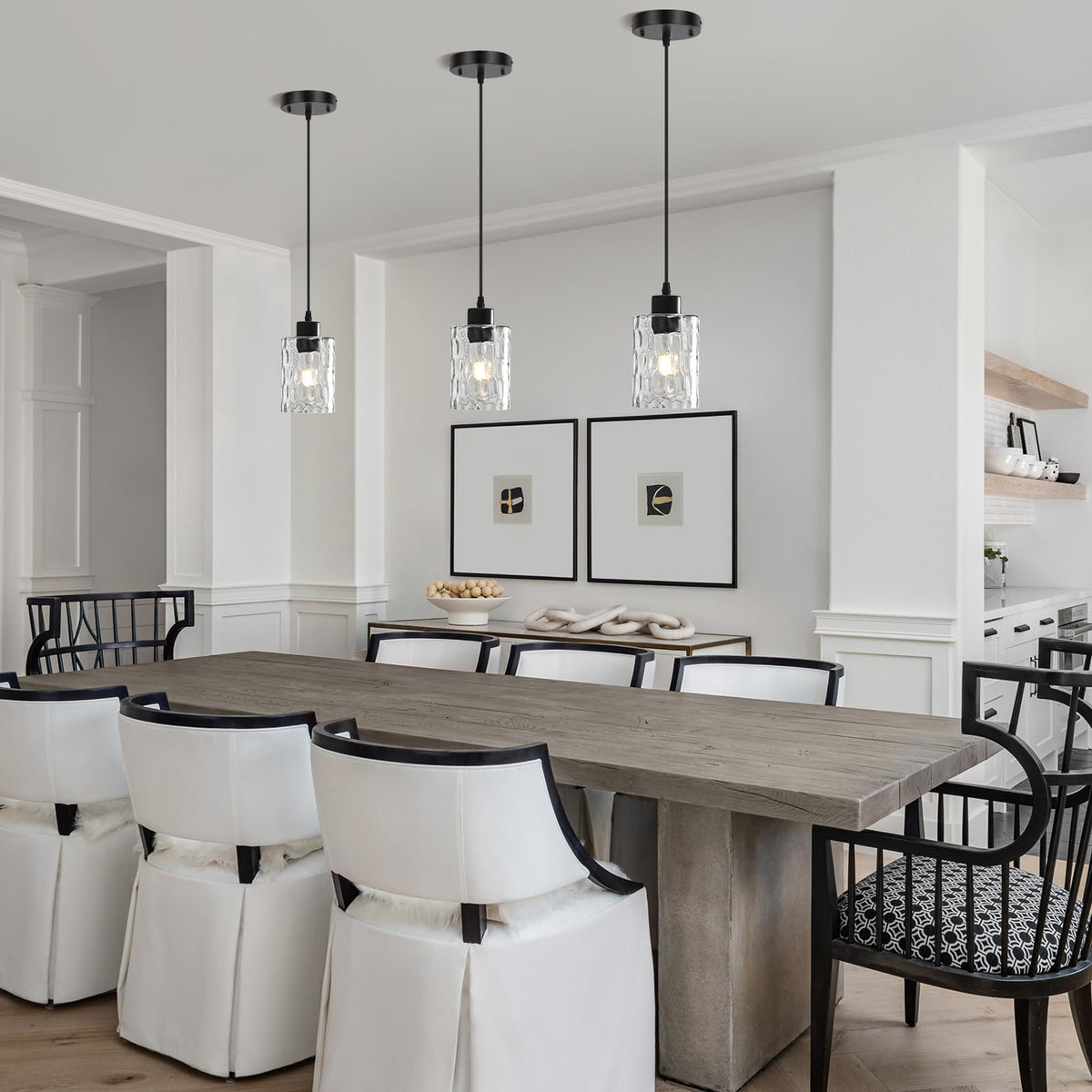 3 Pack Black Modern Pendant Light Fixtures (Black-3Pack)