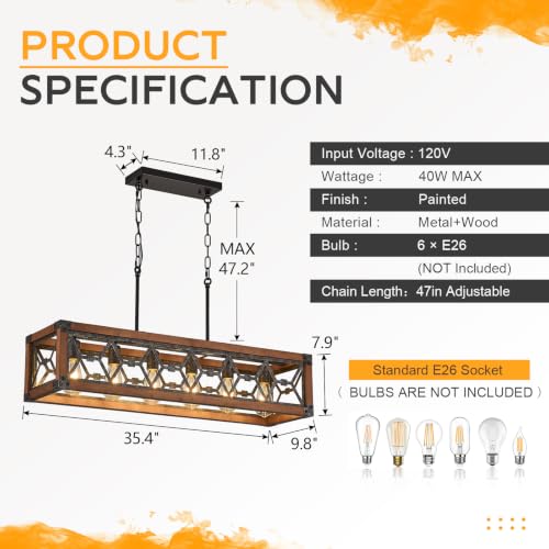 Farmhouse Kitchen Island Lighting 6 (6 Light Diamond)