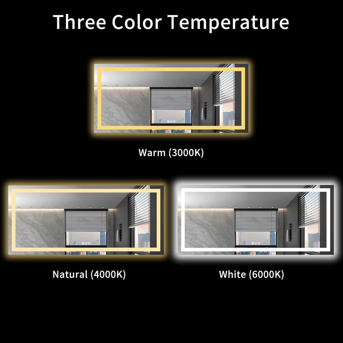 72"X32" LED Bathroom Mirror with Lights (Led / 32"L x 72"W)