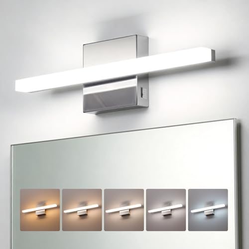 Bathroom Light Fixtures Over Mirror Modern Vanity Wall Sconce Chrome (5CCT-Not Dimmable / 16inch)