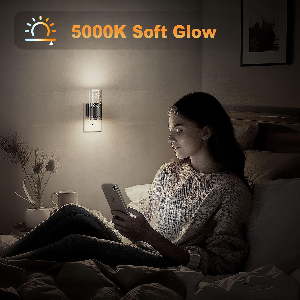 Bubble Night Lights Plug into Wall (Pure Black)