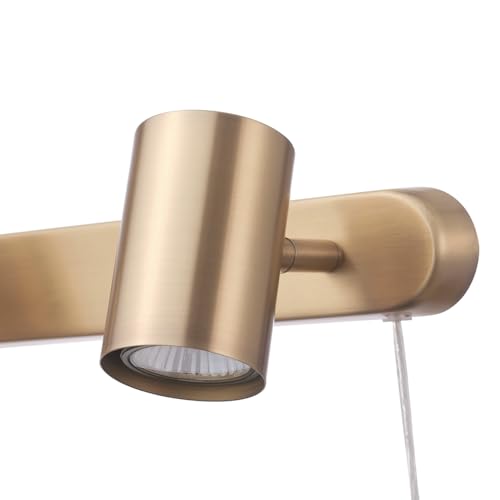 3-Light Plug-in Track Lighting, Matte Brass, Adjustable Heads, 15-Foot Cord, 59469 (Dale (Brass))