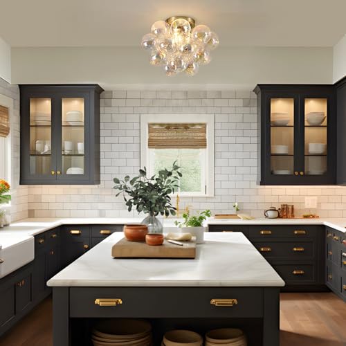 Glass Flush Mount Ceiling Light Fixture
