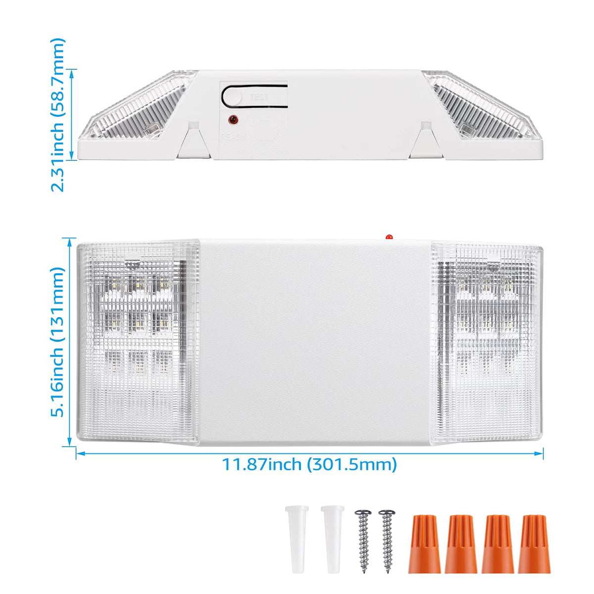 6 Pack LED Emergency Lighting with Battery Backup White (Off-White)