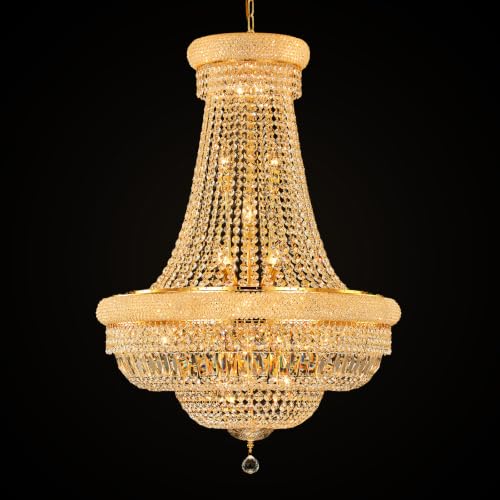 Gold Crystal Chandeliers for Dining Room (Gold / D30'' - 28Lights)