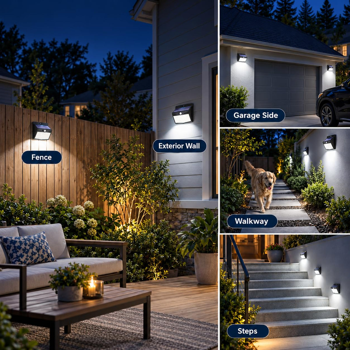 Solar Motion Sensor Outdoor Light 2 Pack