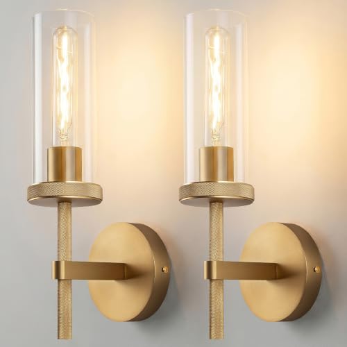Knurled Gold Wall Sconces