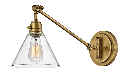 Arti Medium Swing Arm Single Light Wall Sconce (Heritage Brass)