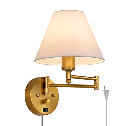 Swing Arm Wall Sconces (Golden)