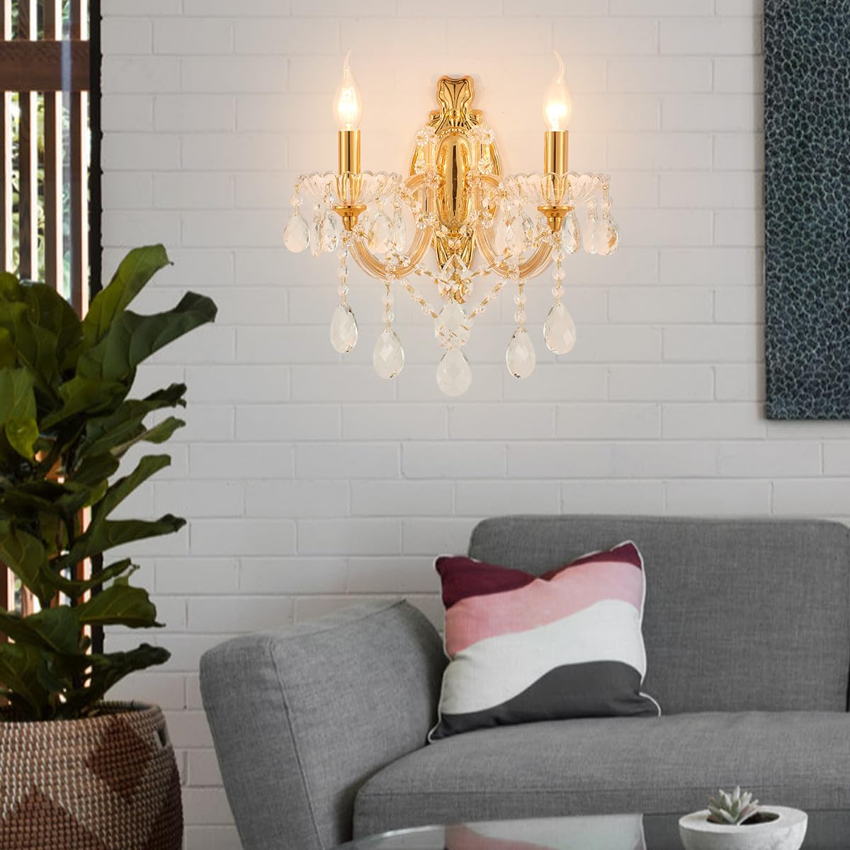 Gold Traditional Crystal Wall Sconce (YL6065G-2)