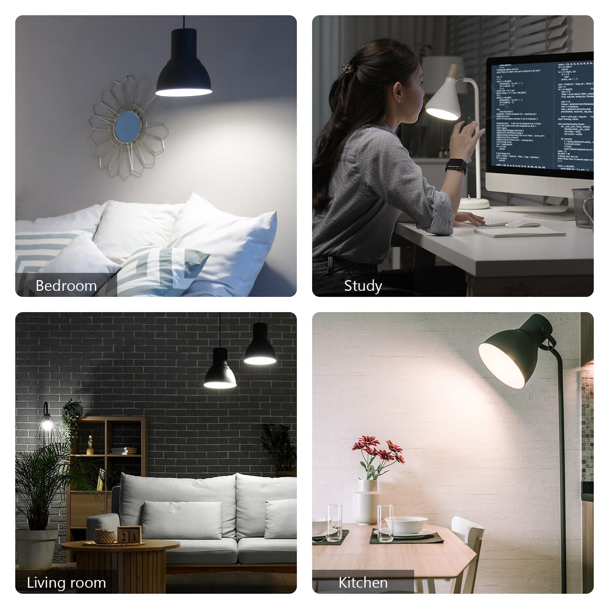 A19 LED Light Bulbs Dimmable (100w-daylight / 4 count)