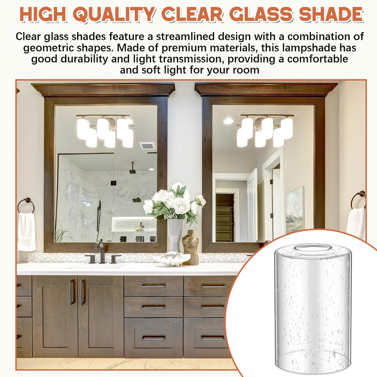 6 Pack Clear Bubble Seeded Glass Lamp Shade 1 (Clear / Bubble Seeded)