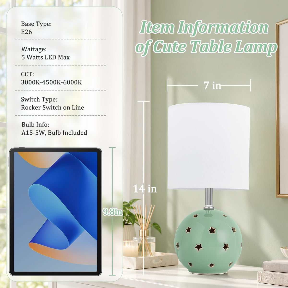 Small Table Lamp (Green)
