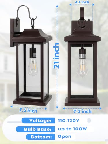 Extra Large 21 Inch Dusk to Dawn Outdoor Light Fixtures Bronze (Bronze / 21 Inch)