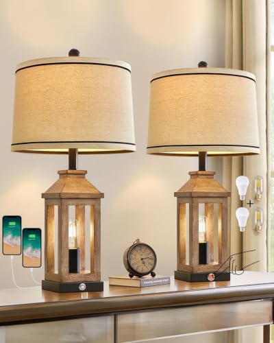 23.75" Farmhouse Dual USB Charging Ports 3 (Wood Grain)