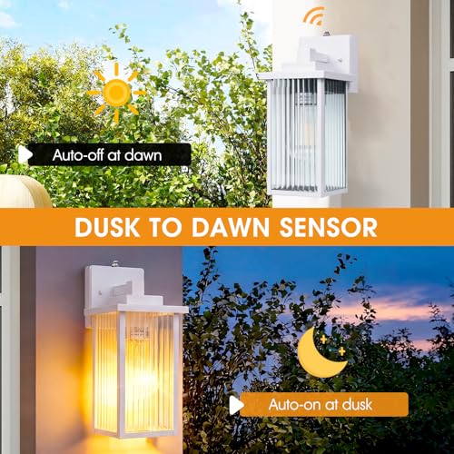 13" White Dusk to Dawn Outdoor Light (White / 13''-1 Pack)
