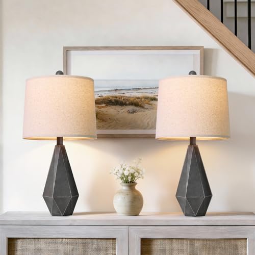 23.5'' Farmhouse Table Lamps Set of 2 (Medium - Deep Grey)