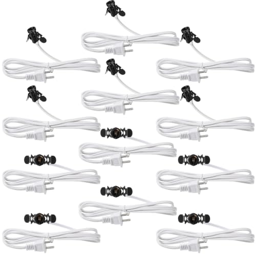 8 Pcs Lights Accessory Cord with LED Light Bulb (White)