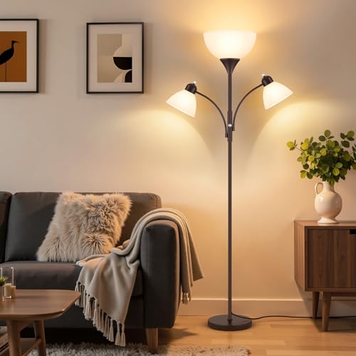 Torchiere Floor Lamps for Living Room (Brown)
