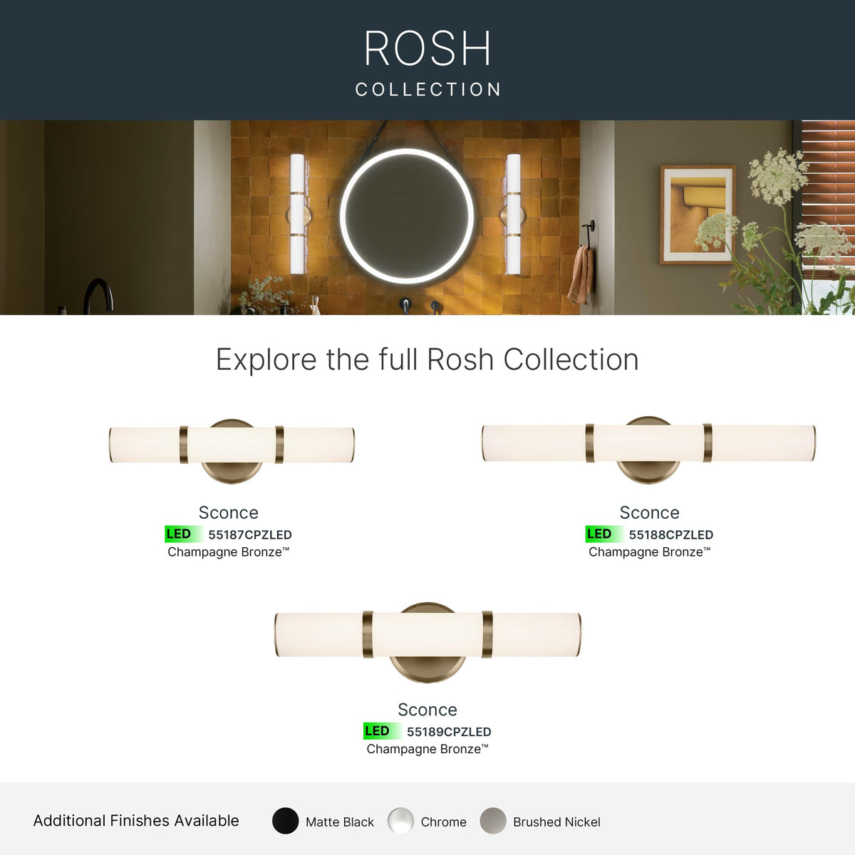 Rosh LED Bath Bar Light (18 inch / Champagne Bronze)