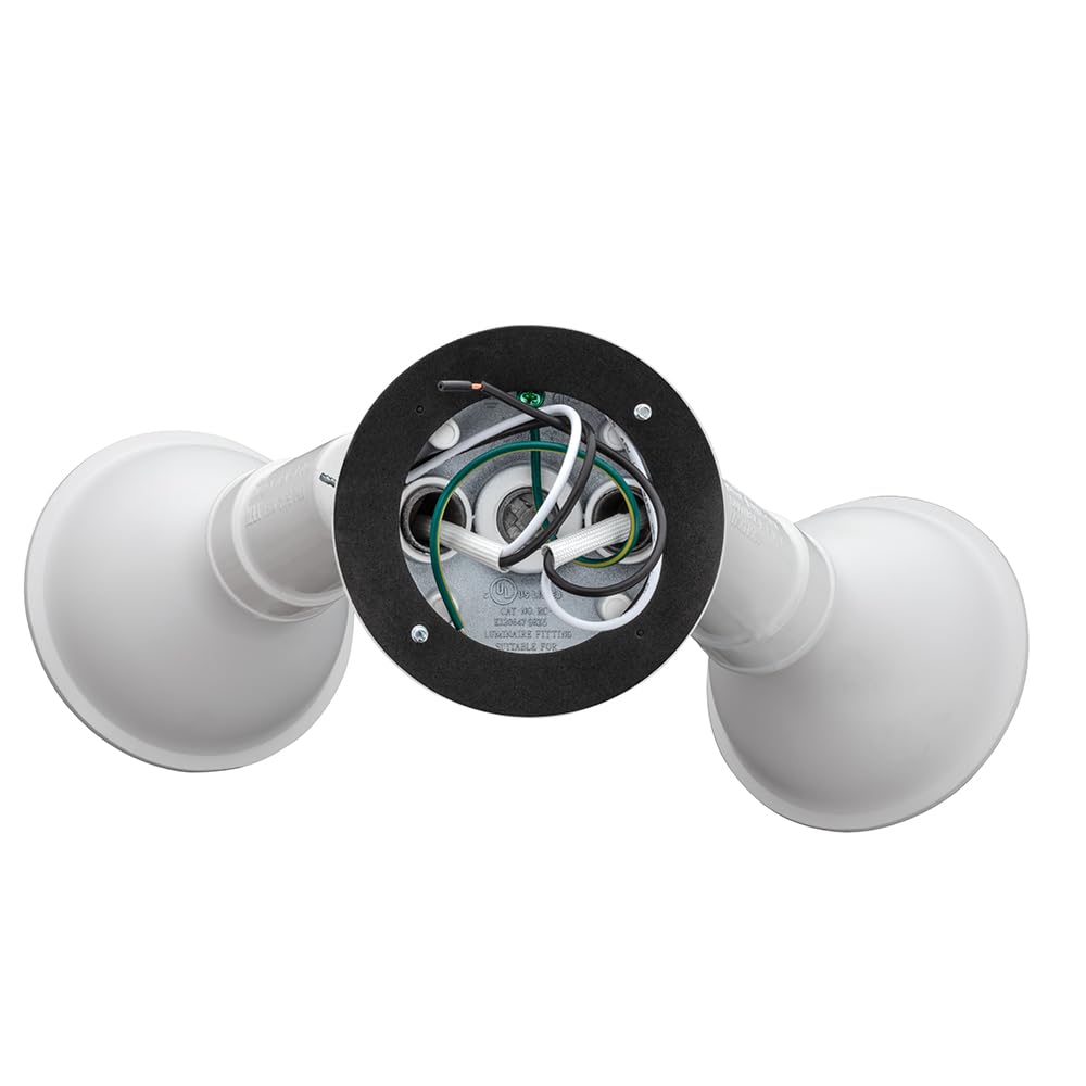 Outdoor Flood Light Fixture (White / 6-Pack / Switch On and Off)