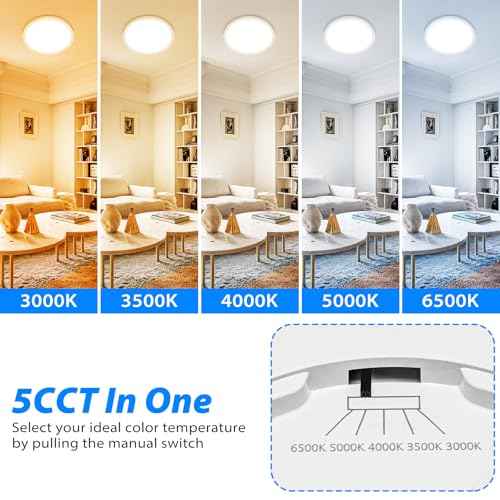 15Inch Large LED Ceiling Light Flush Mount (White / 15IN-2 Pack)