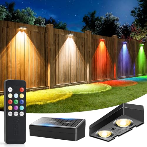 Fence Lights Solar Powered with Remote 12 Pack