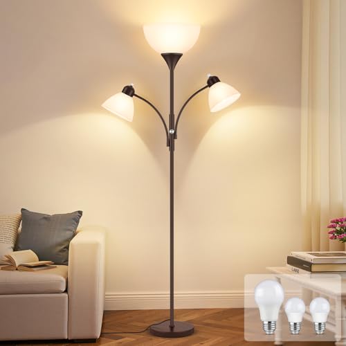 Torchiere Floor Lamps for Living Room (Brown)