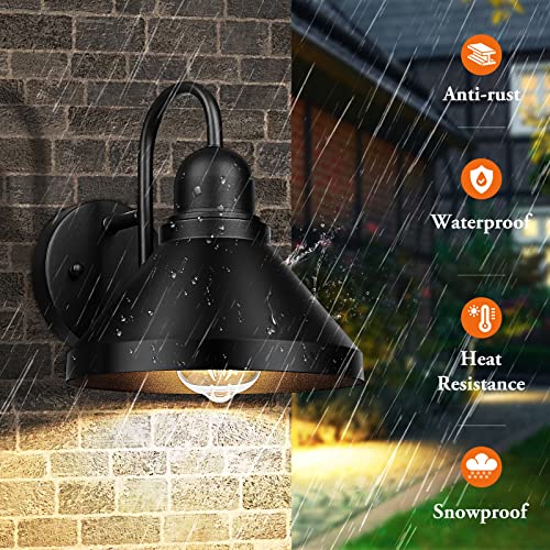 Gooseneck Outdoor Light Fixtures (Black / 9.25IN)