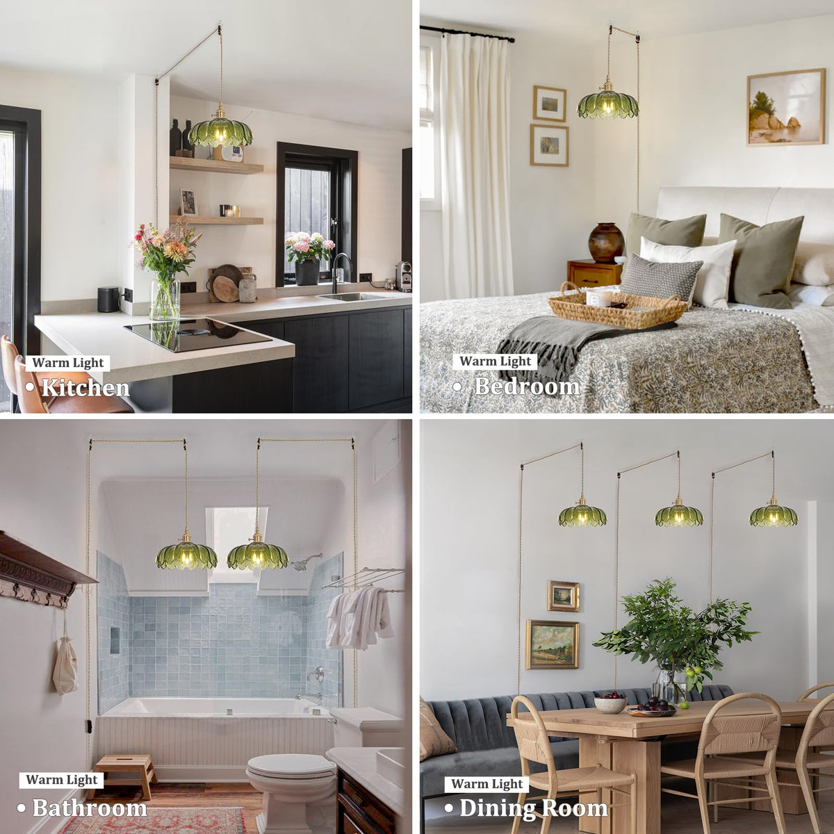 Plug in Pendant Light Hanging Light Fixtures with Plugin Cord On (Yellow Green)
