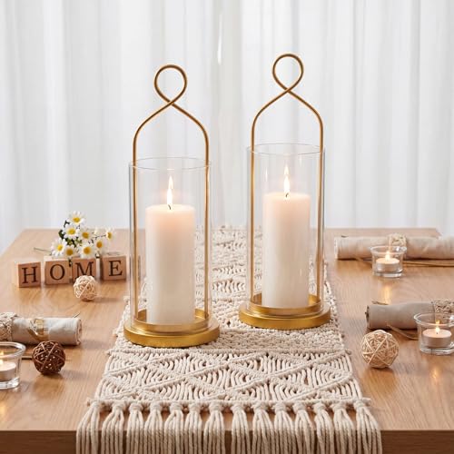 Set of 2 Gold Wall Candle Sconces Decor Wall Candle Holder for Pillar Candles (Gold)