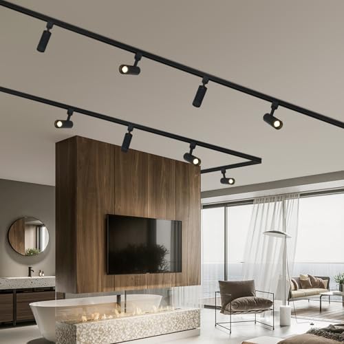 65.6FT H Track Lighting Rail Kit (Black / 65.6FT)