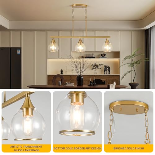 Island Light for Kitchen (Gold / 3-Light)