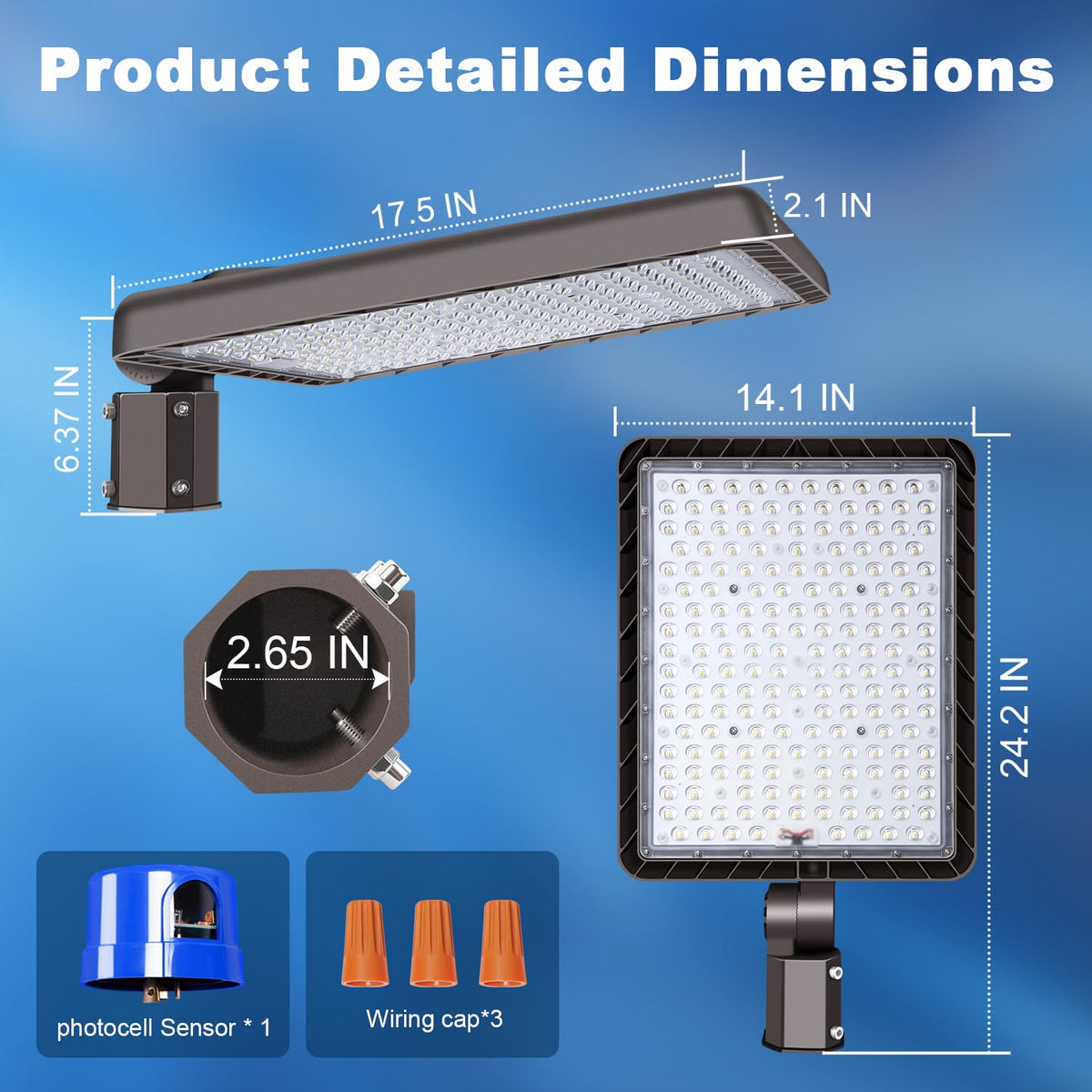 480W LED Parking Lot Light Slip Fitter Dusk to Dawn Photocell (480W/Slip Fitter)
