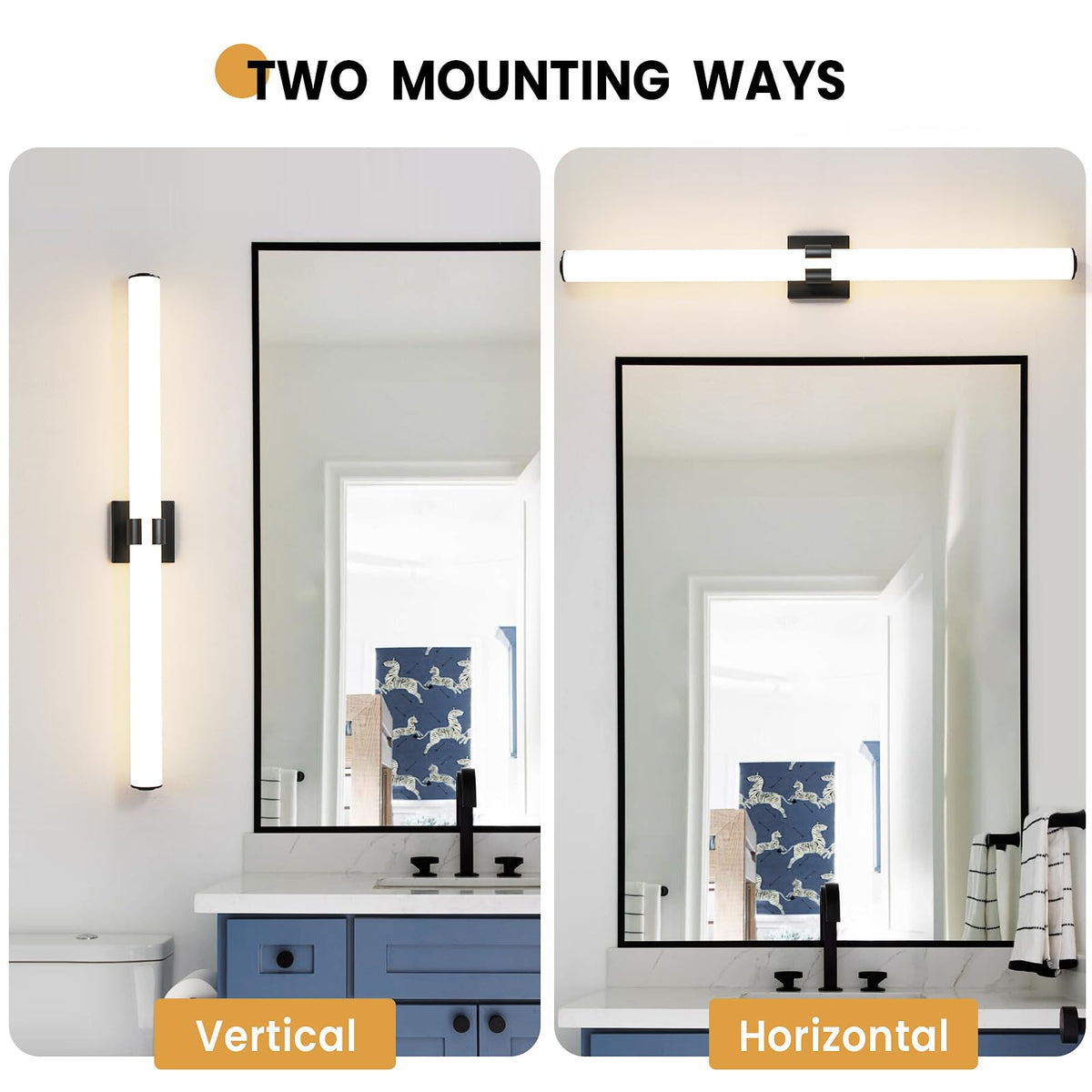 Bathroom Vanity Light (Black / 39 INCH)