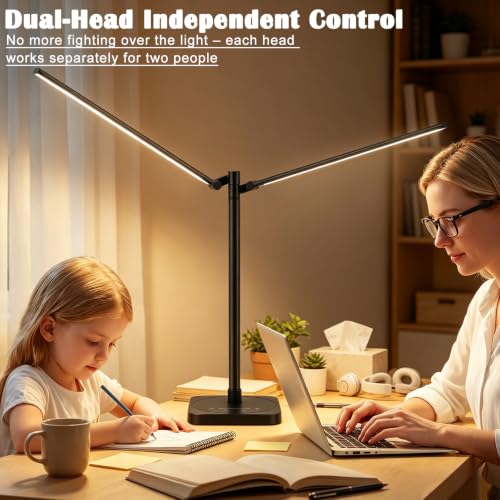 Desk Lamp for Home Office with USB C Charging Ports Wireless Charger