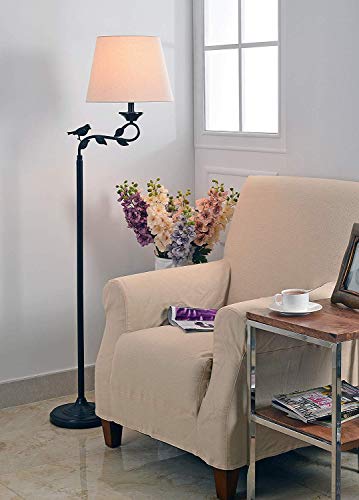 Birdsong Swing Arm Floor Lamp with Oil Rubbed Bronze with Gold Highlights Finish (Swing Arm Floor Lamp / Oil Rubbed Bronze with Gold Highlights)